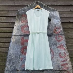 Vintage 60s Mint Green Sleeveless Dress & Slip